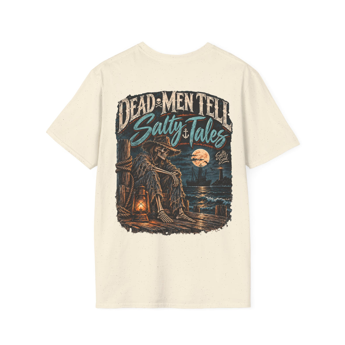 Salty Soul Pocket Tee — Deam Men Tell Skull Chest Graphic T-Shirt