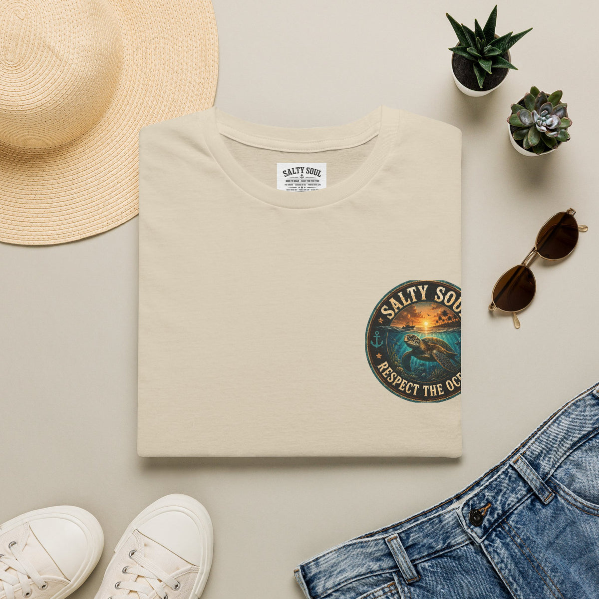 Salty Soul 'Respect the Ocean' Beach Graphic T-Shirt