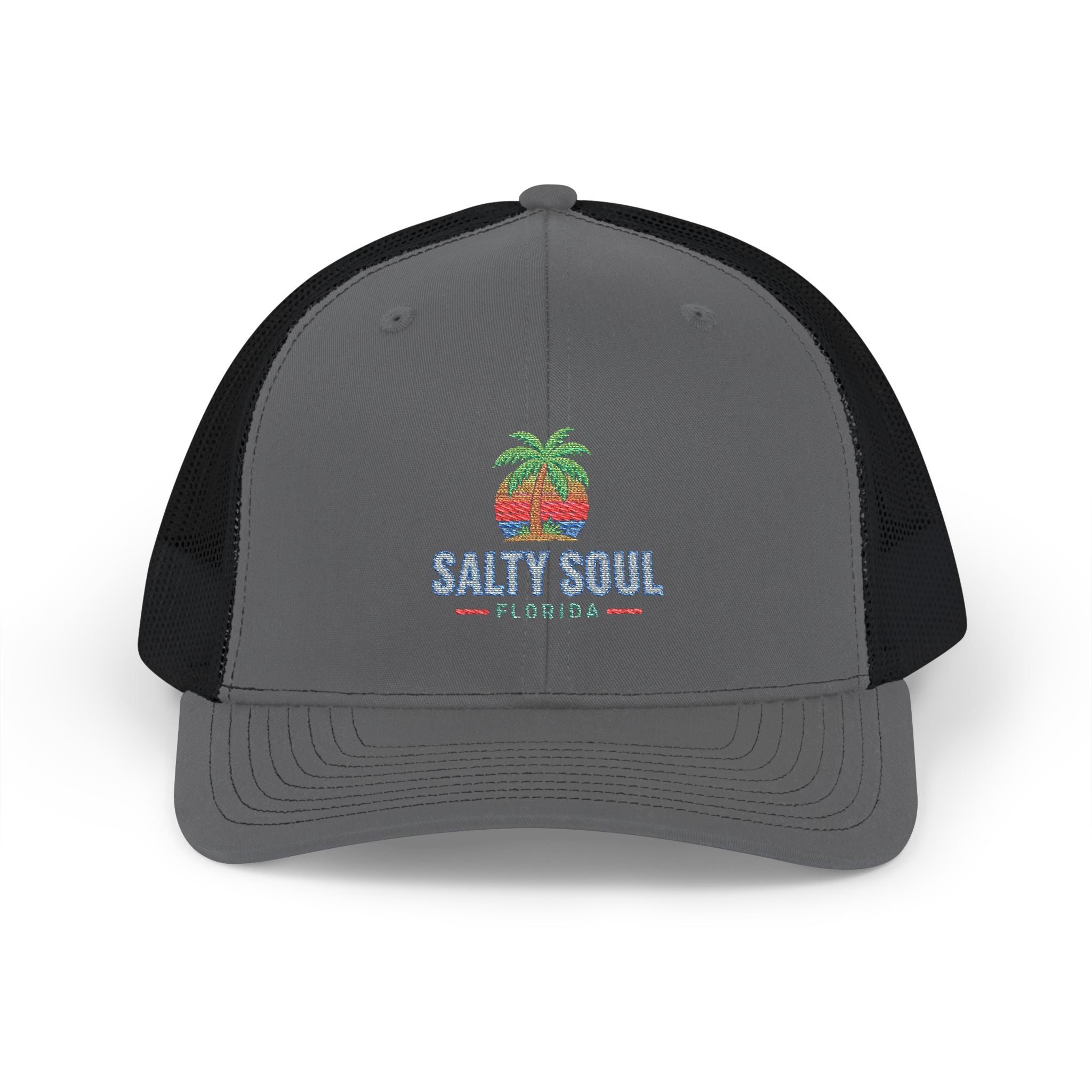 Salty Soul Trucker Cap – Retro Palm Beach Snapback Hat