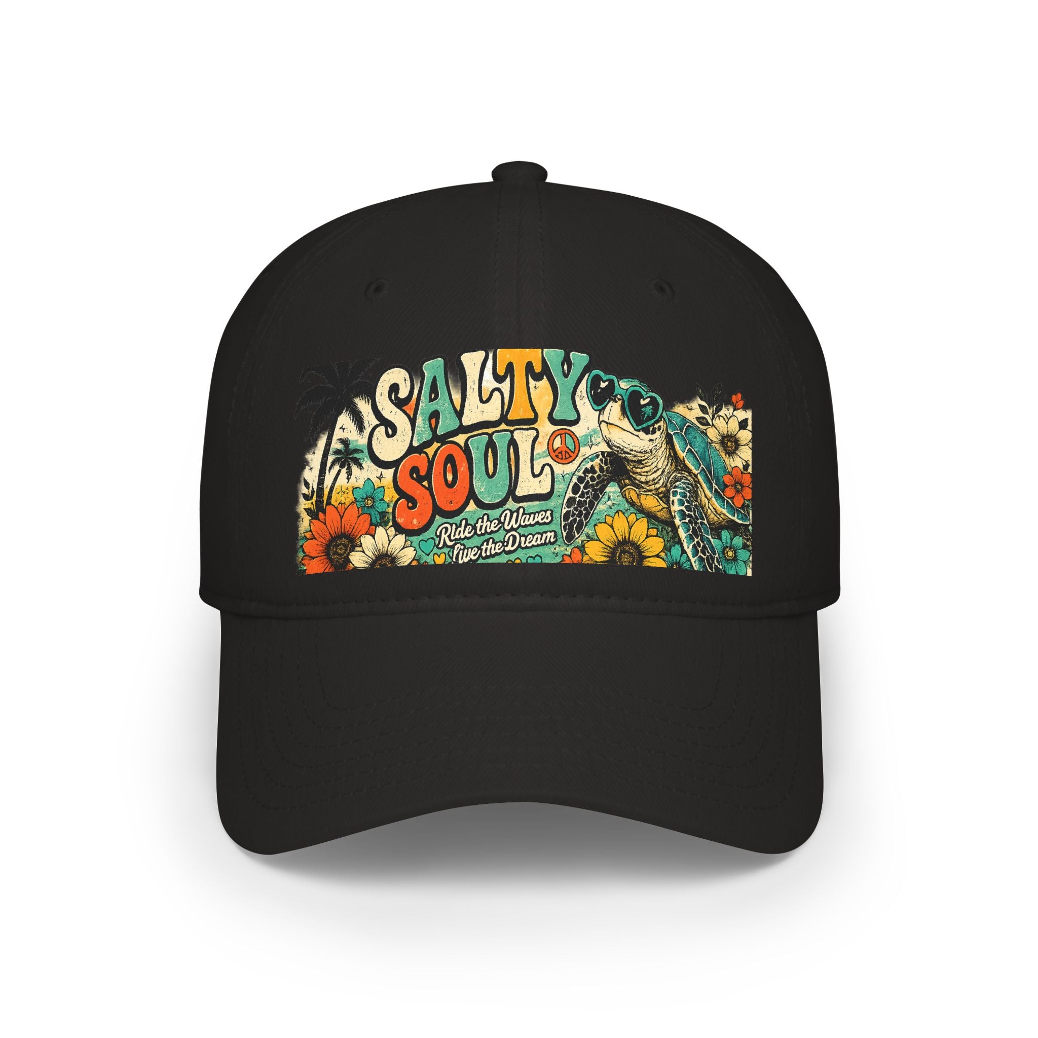 Salty Soul Turtle Baseball Cap – Retro Beach Vibe Sun Hat