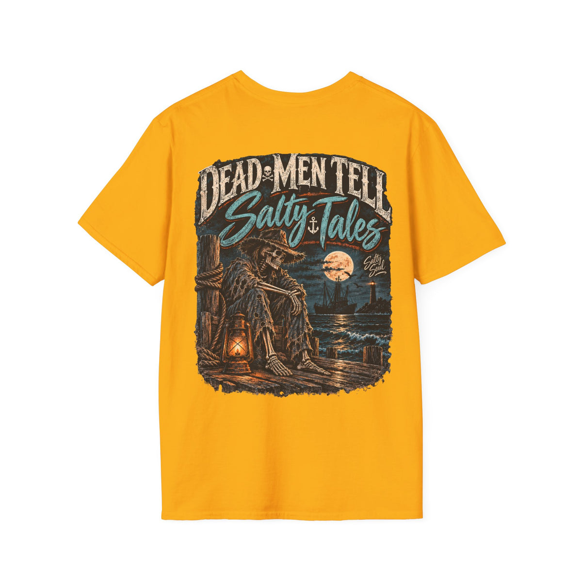 Salty Soul Pocket Tee — Deam Men Tell Skull Chest Graphic T-Shirt