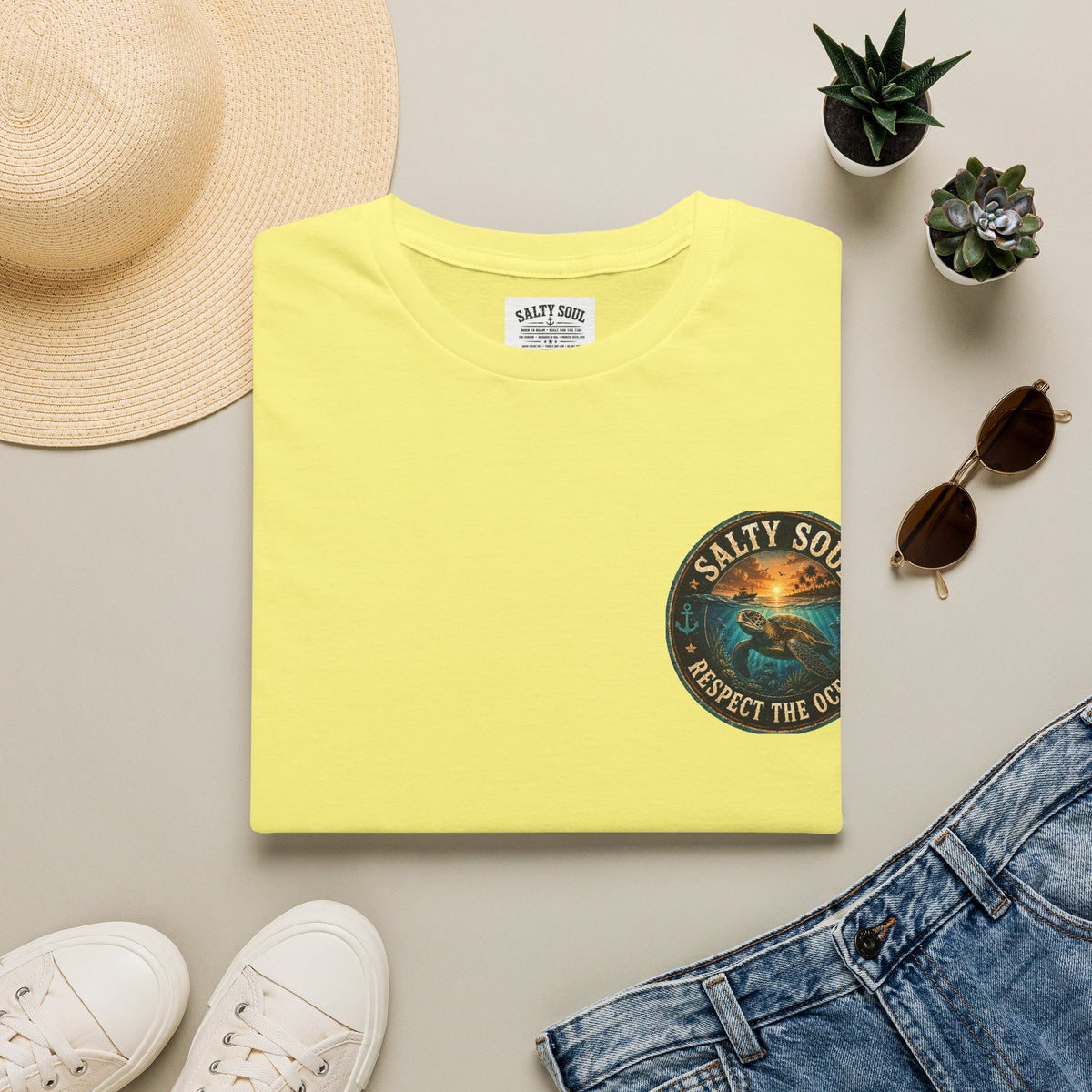 Salty Soul 'Respect the Ocean' Beach Graphic T-Shirt