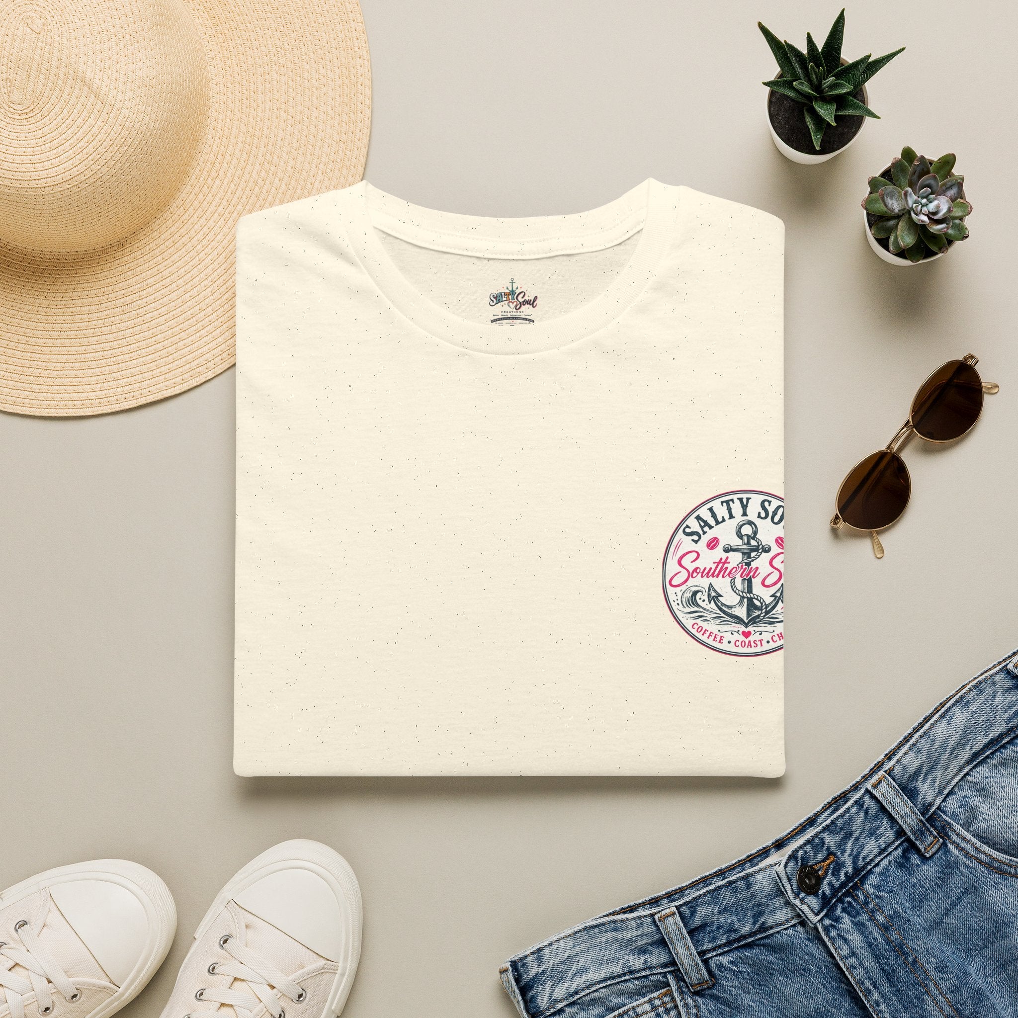 Beach Vibes T-Shirt — “Salty Soul” Anchor Graphic