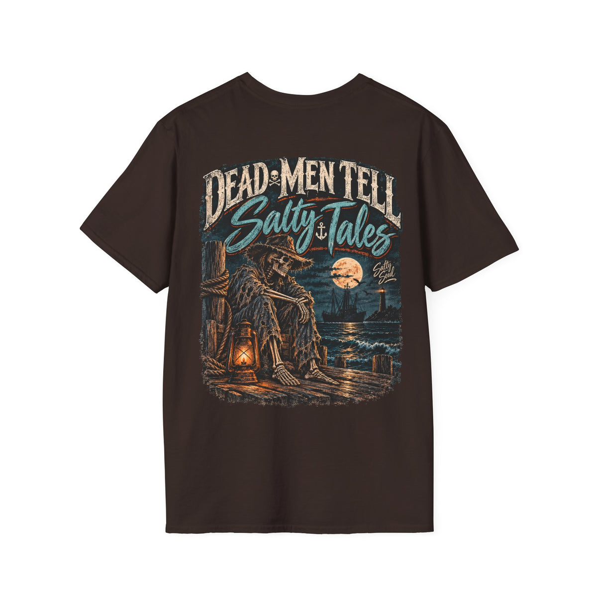 Salty Soul Pocket Tee — Deam Men Tell Skull Chest Graphic T-Shirt