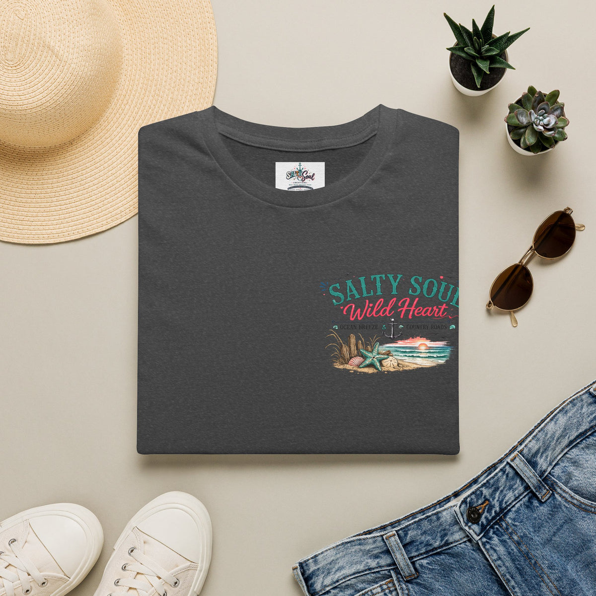 Salty Soul “Wild Heart” Beach T-Shirt — Coastal Surf Graphic Tee