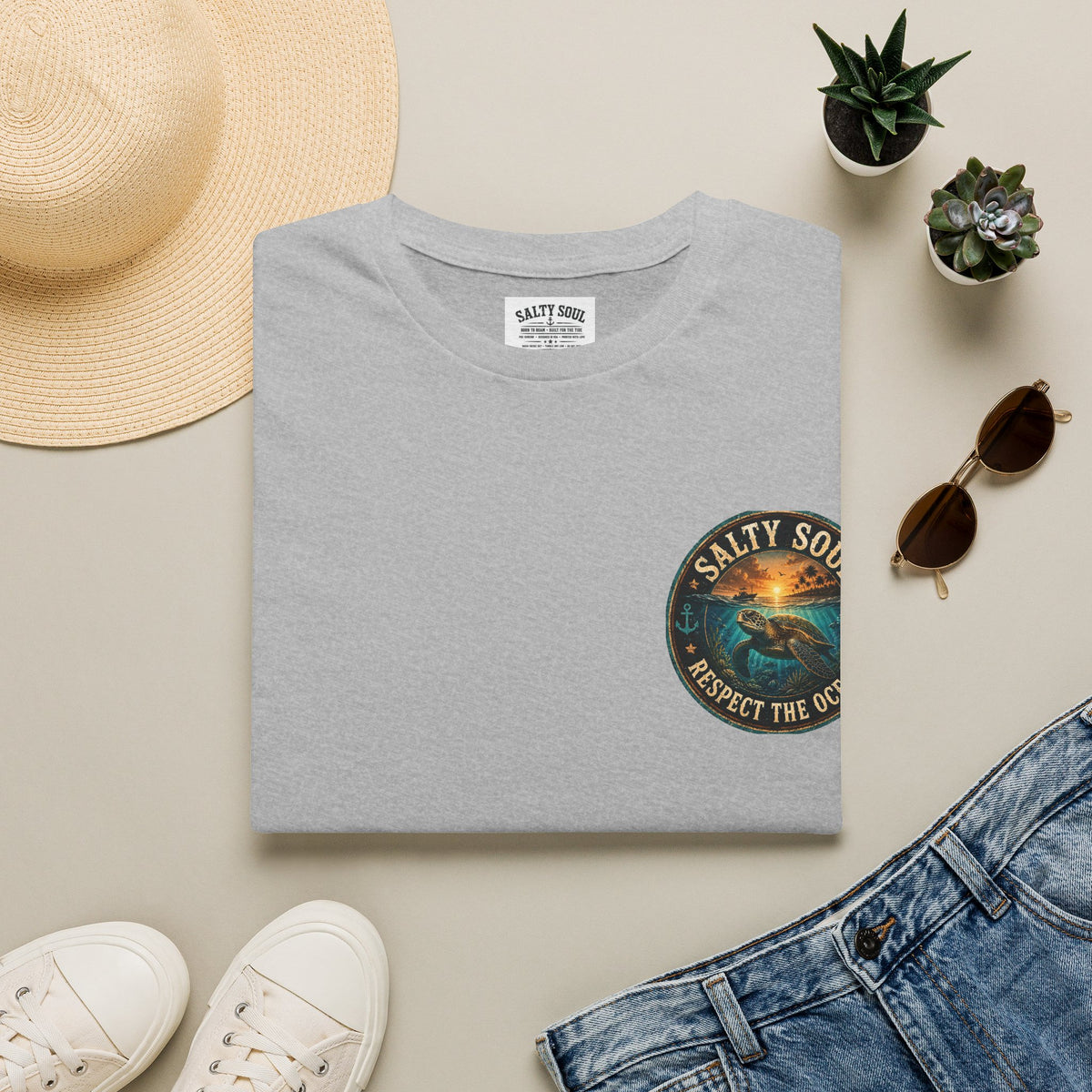 Salty Soul 'Respect the Ocean' Beach Graphic T-Shirt