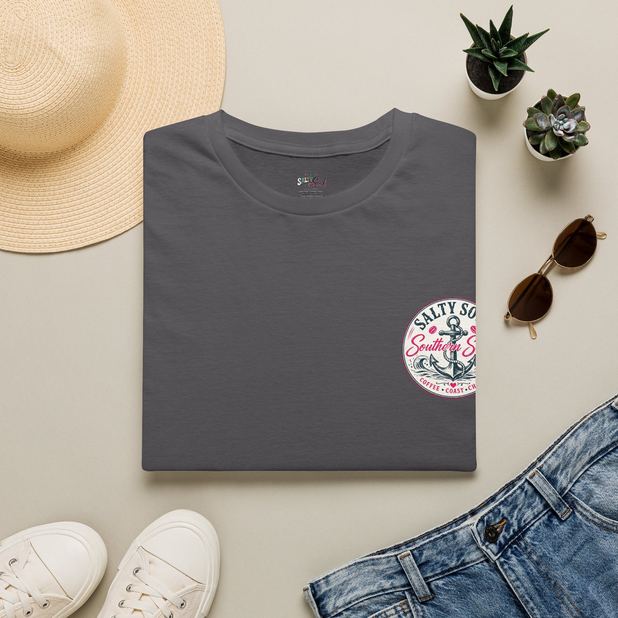 Beach Vibes T-Shirt — “Salty Soul” Anchor Graphic