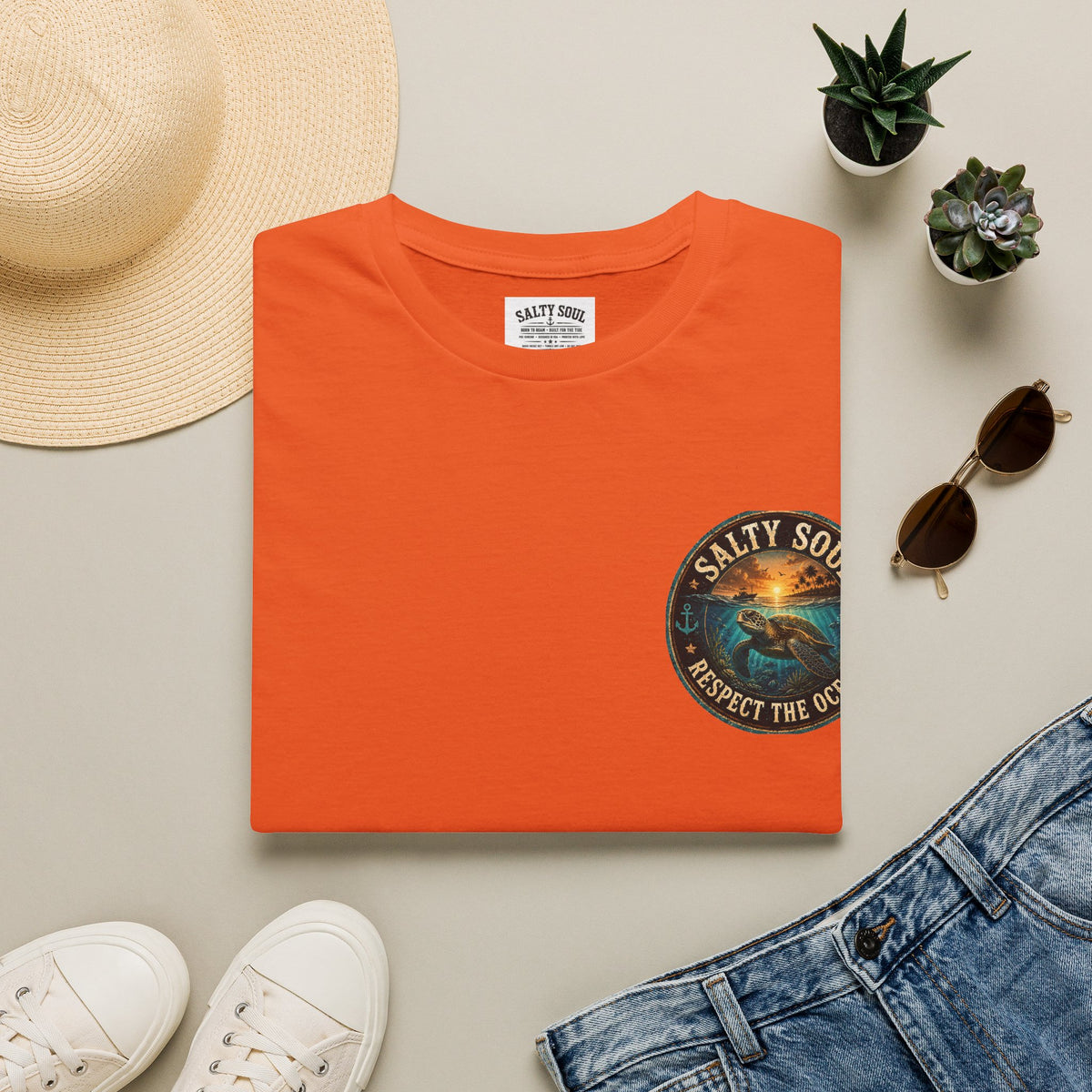 Salty Soul 'Respect the Ocean' Beach Graphic T-Shirt
