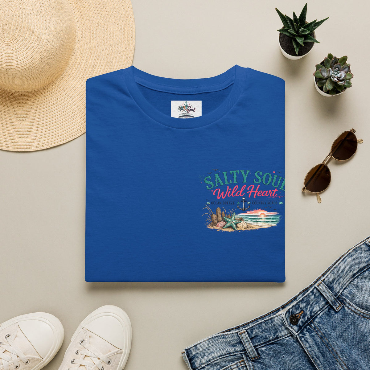 Salty Soul “Wild Heart” Beach T-Shirt — Coastal Surf Graphic Tee