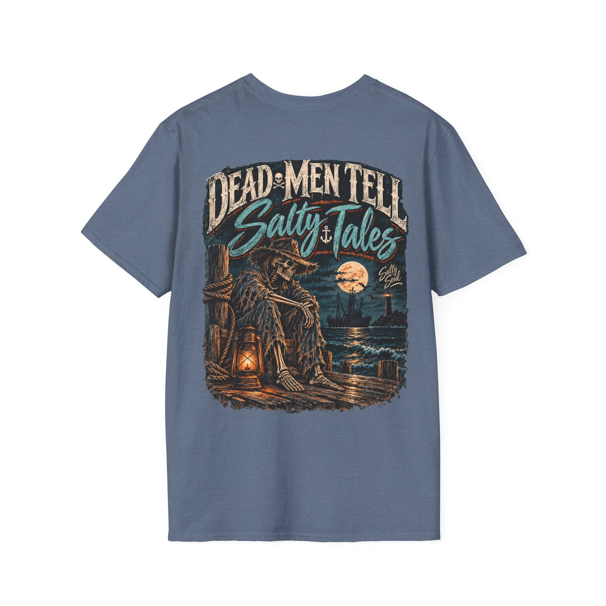 Salty Soul Pocket Tee — Deam Men Tell Skull Chest Graphic T-Shirt