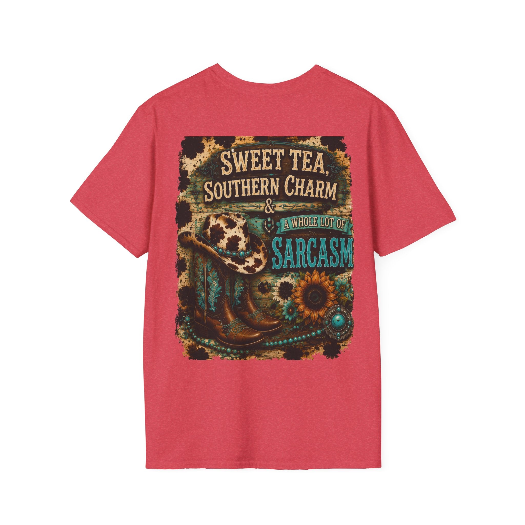 T-Shirt — “Sweet Tea & Sarcasm” Vintage Floral Pocket Graphic