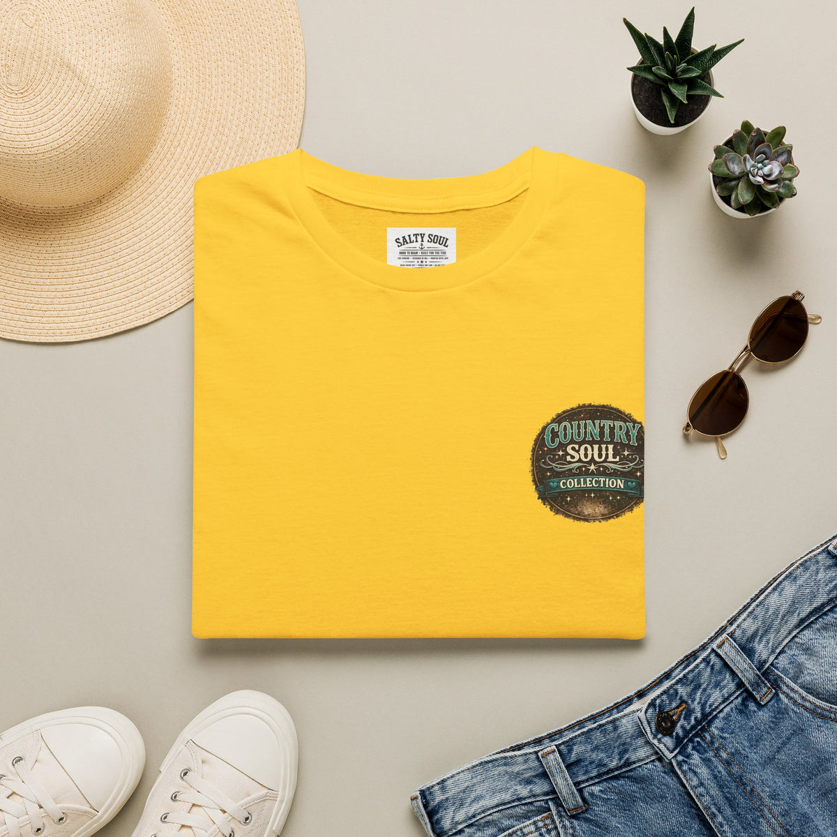 Country Soul Logo T-Shirt — Vintage Rustic Chest Pocket Tee