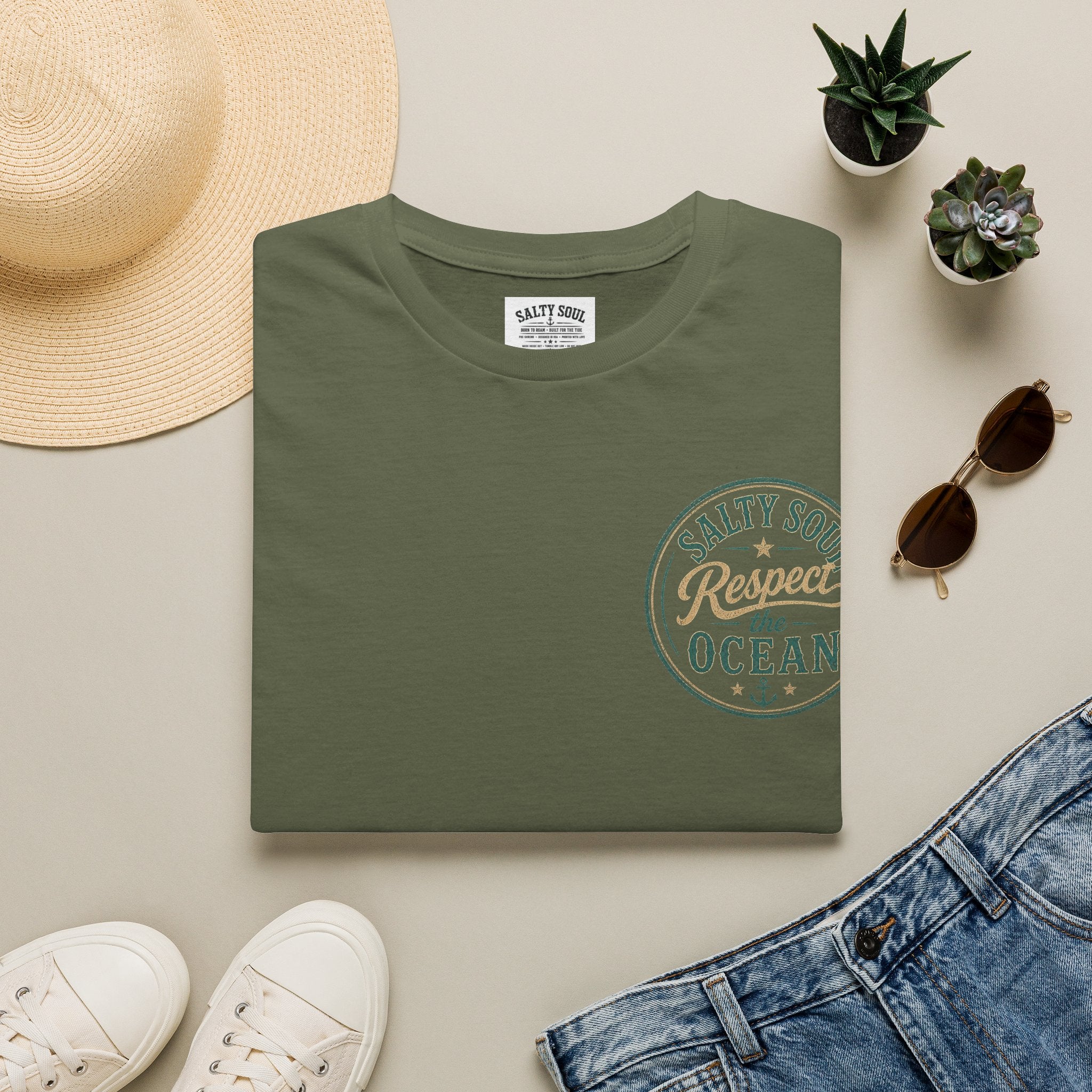 Respect the Ocean T-Shirt — Coastal Salty Soul Graphic Tee