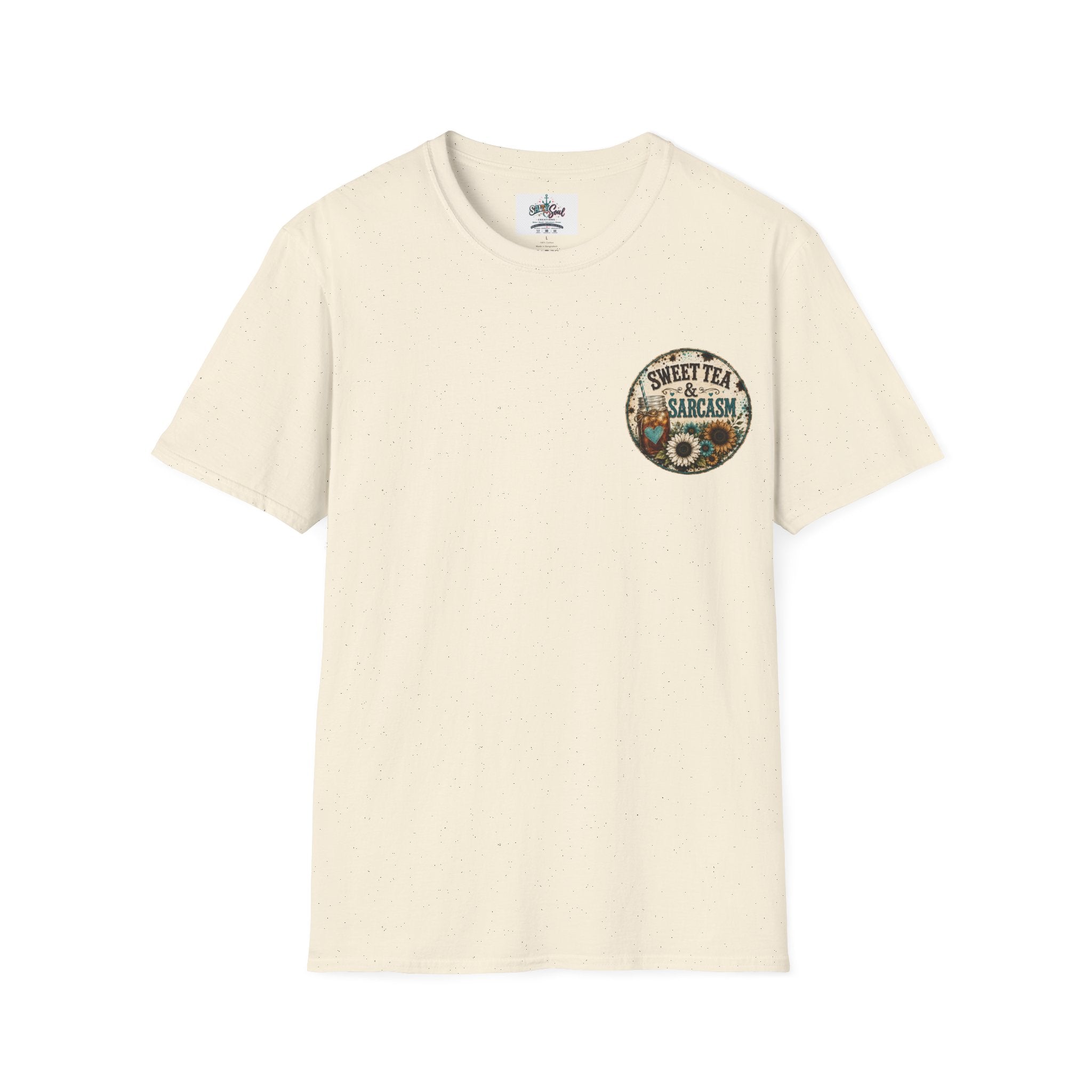 T-Shirt — “Sweet Tea & Sarcasm” Vintage Floral Pocket Graphic