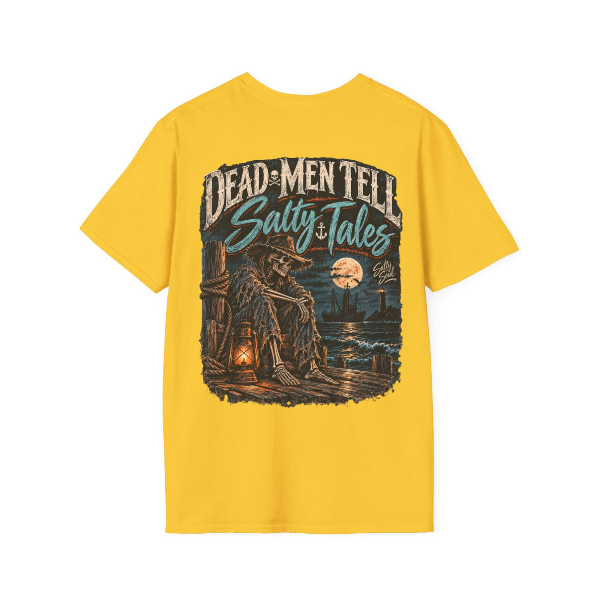 Salty Soul Pocket Tee — Deam Men Tell Skull Chest Graphic T-Shirt