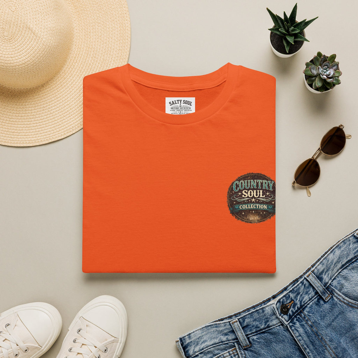 Country Soul Logo T-Shirt — Vintage Rustic Chest Pocket Tee