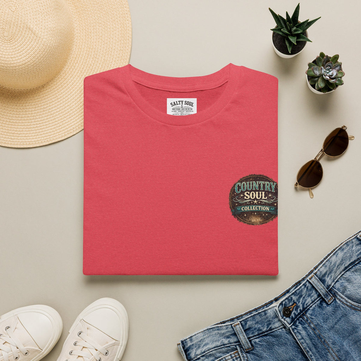 Country Soul Logo T-Shirt — Vintage Rustic Chest Pocket Tee