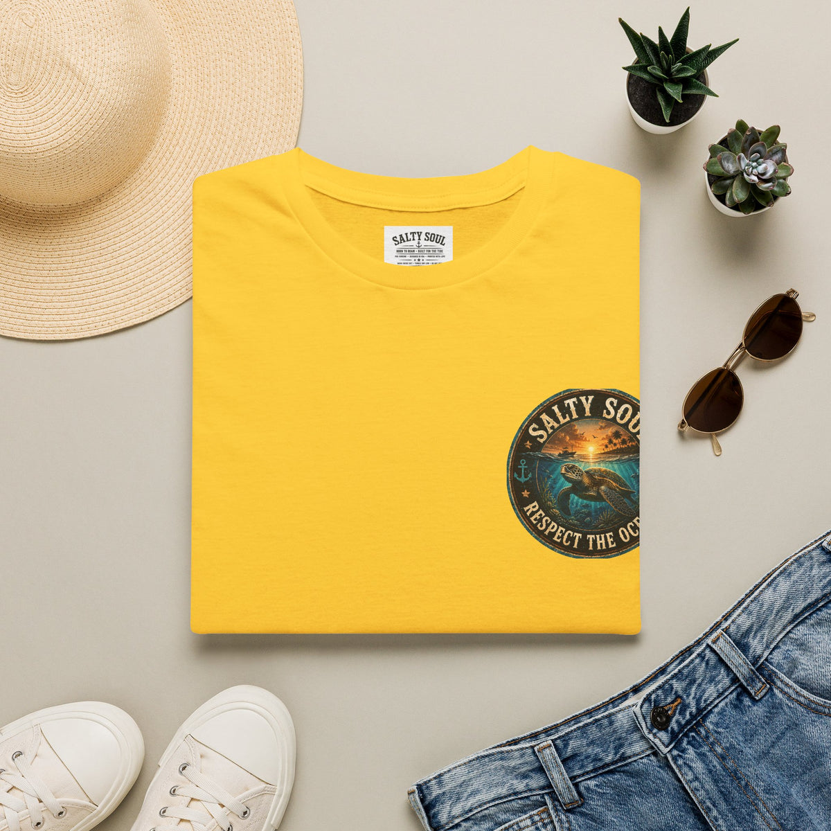 Salty Soul 'Respect the Ocean' Beach Graphic T-Shirt