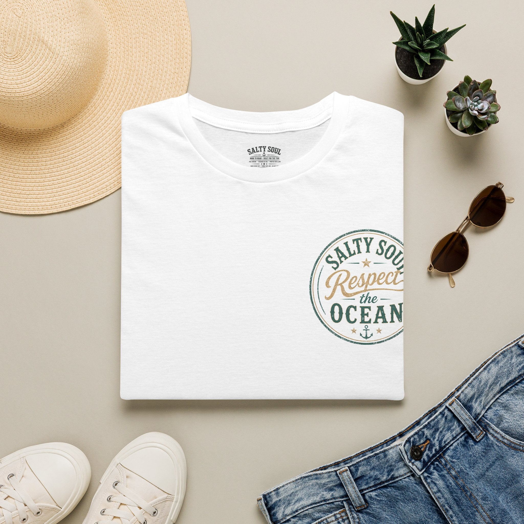 Respect the Ocean T-Shirt — Coastal Salty Soul Graphic Tee
