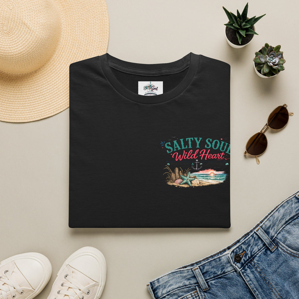 Salty Soul “Wild Heart” Beach T-Shirt — Coastal Surf Graphic Tee