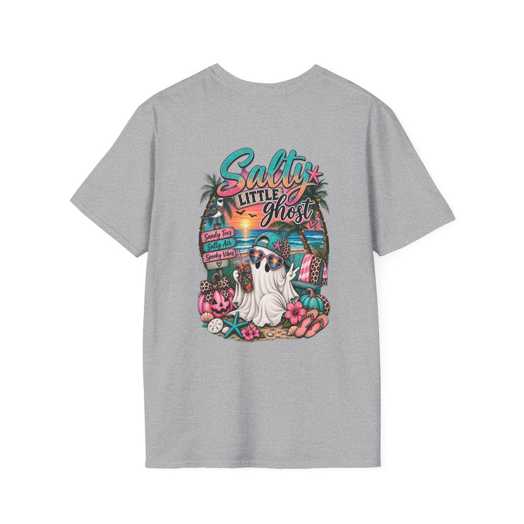 Halloween Crewneck T-Shirt – Spooky Cactus Pumpkin Desert Floral "Salty Soul" Design