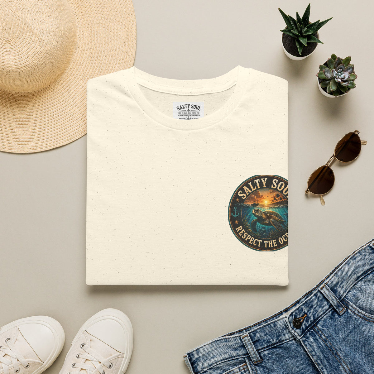 Salty Soul 'Respect the Ocean' Beach Graphic T-Shirt