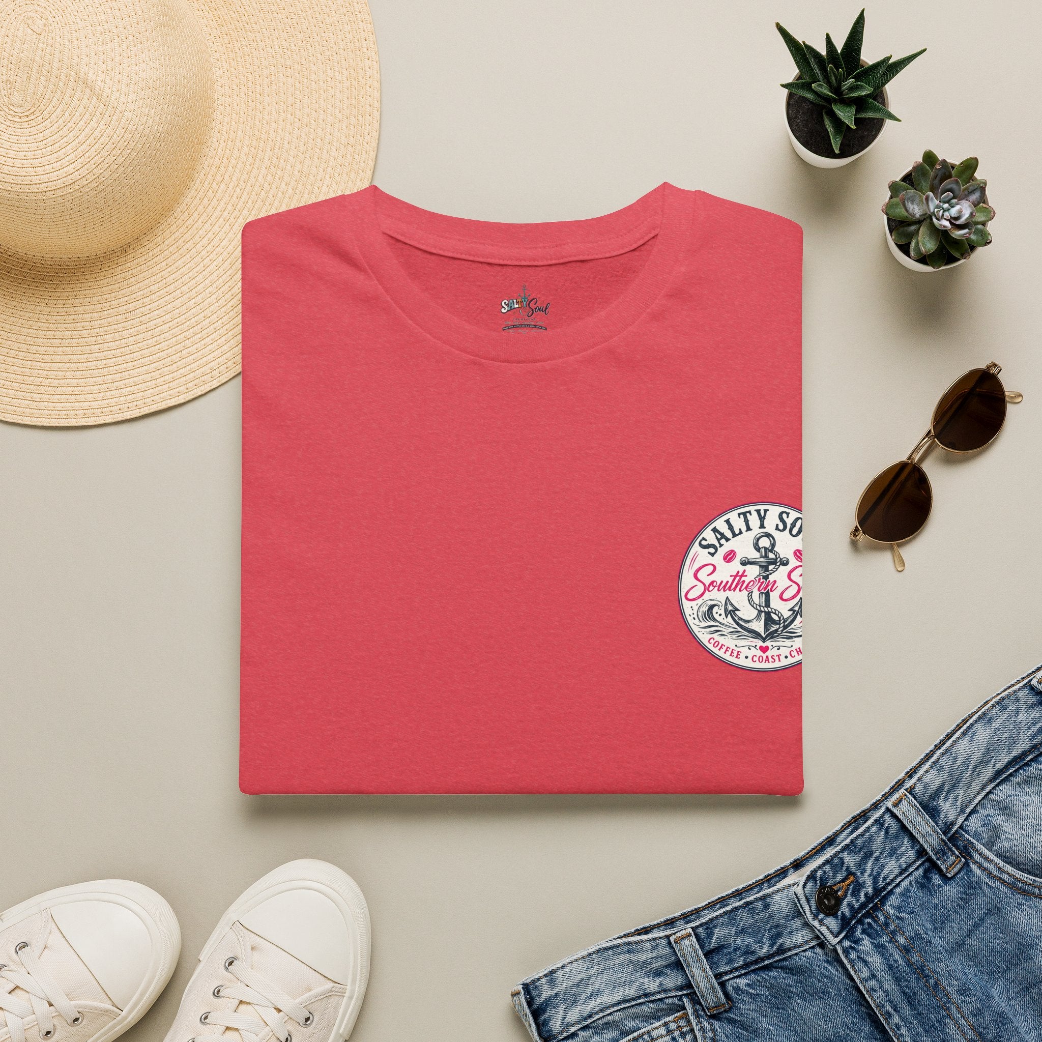 Beach Vibes T-Shirt — “Salty Soul” Anchor Graphic