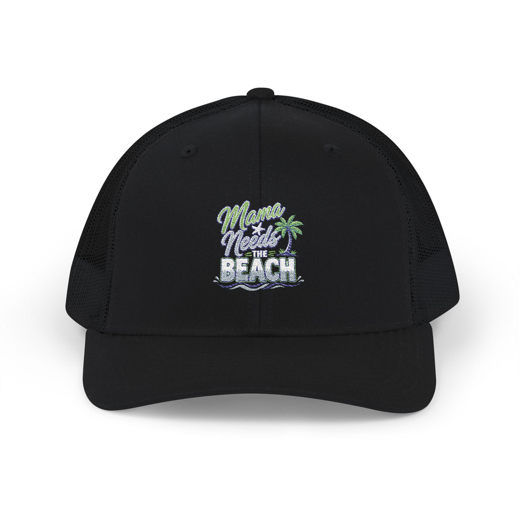 Beach Vibes Snapback Trucker Cap — "Mermaid Beach" Embroidered Palm Design