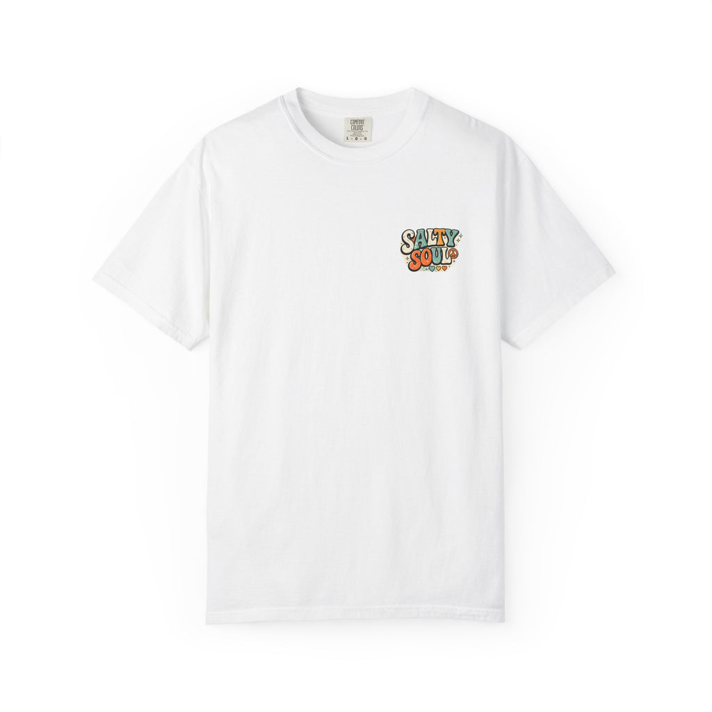 Salty Soul Vintage Surf T-Shirt — Retro 70s Beach Palm & Sunflower Graphic