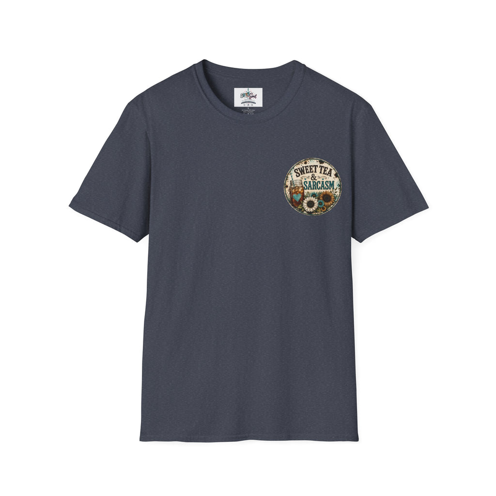 T-Shirt — “Sweet Tea & Sarcasm” Vintage Floral Pocket Graphic
