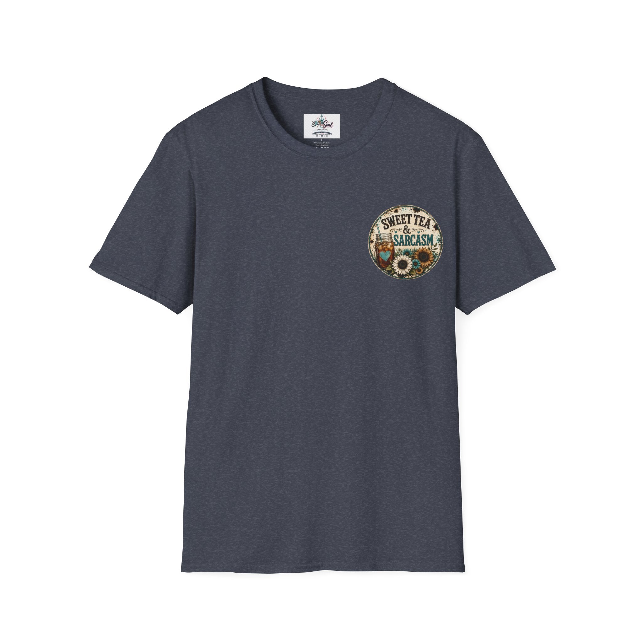 T-Shirt — “Sweet Tea & Sarcasm” Vintage Floral Pocket Graphic
