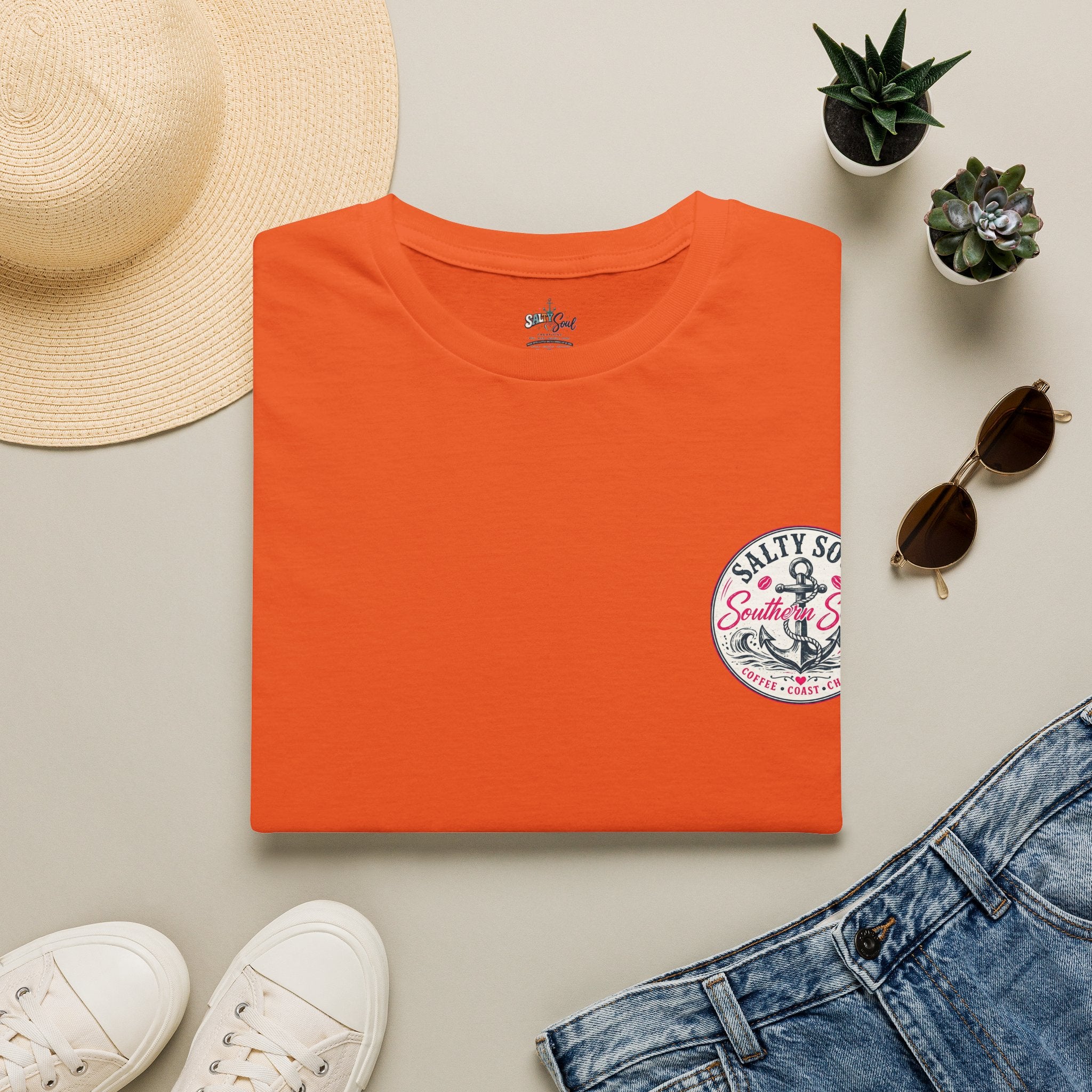 Beach Vibes T-Shirt — “Salty Soul” Anchor Graphic