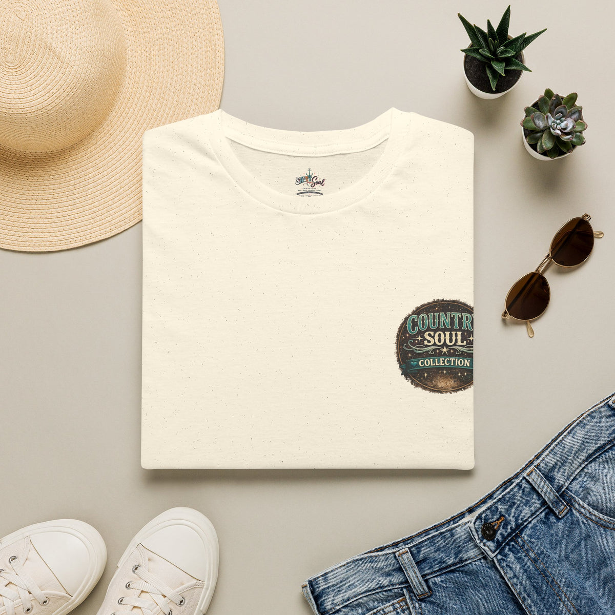 T-Shirt — 'Country Soul Collection' Vintage Patch Chest Tee
