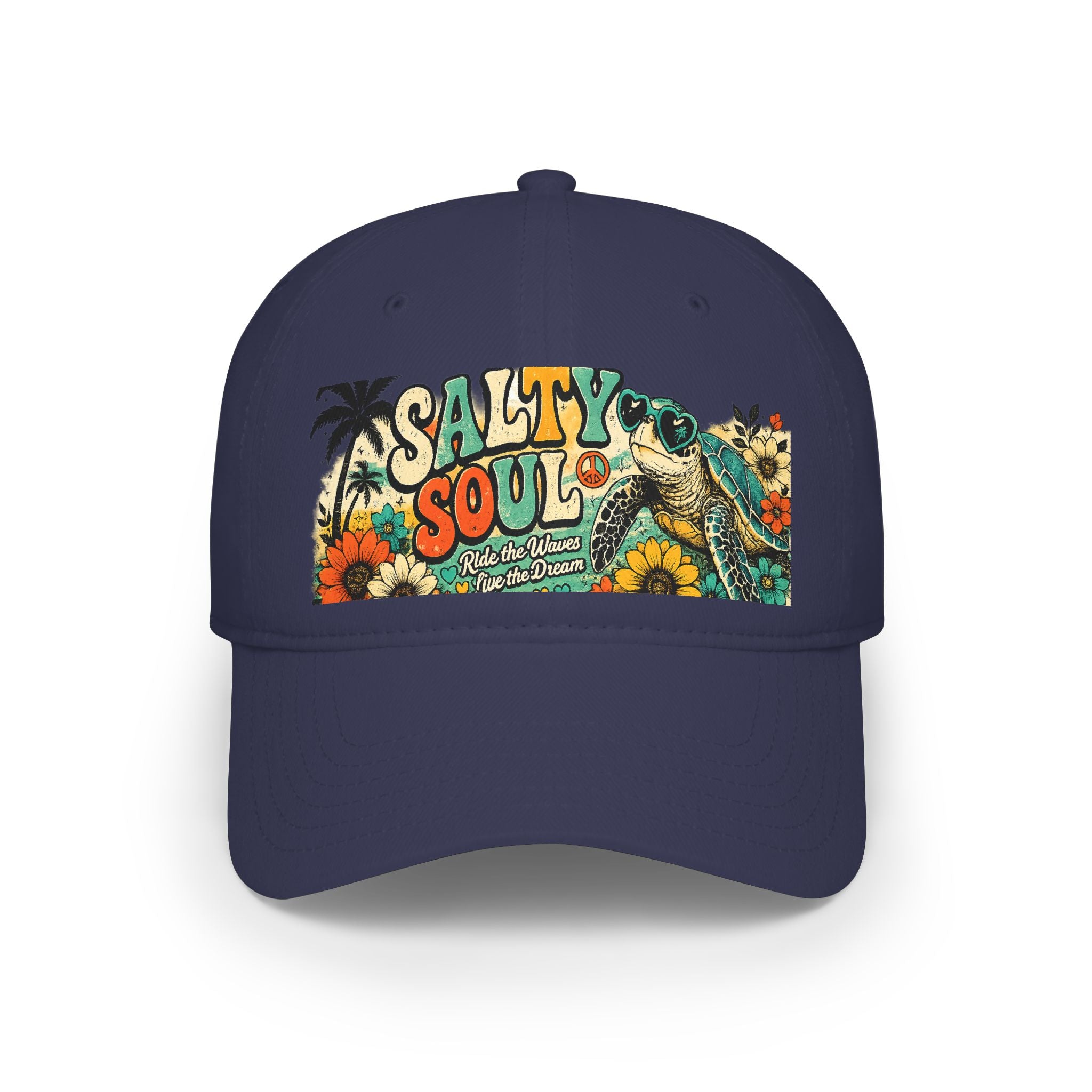 Salty Soul Turtle Baseball Cap – Retro Beach Vibe Sun Hat