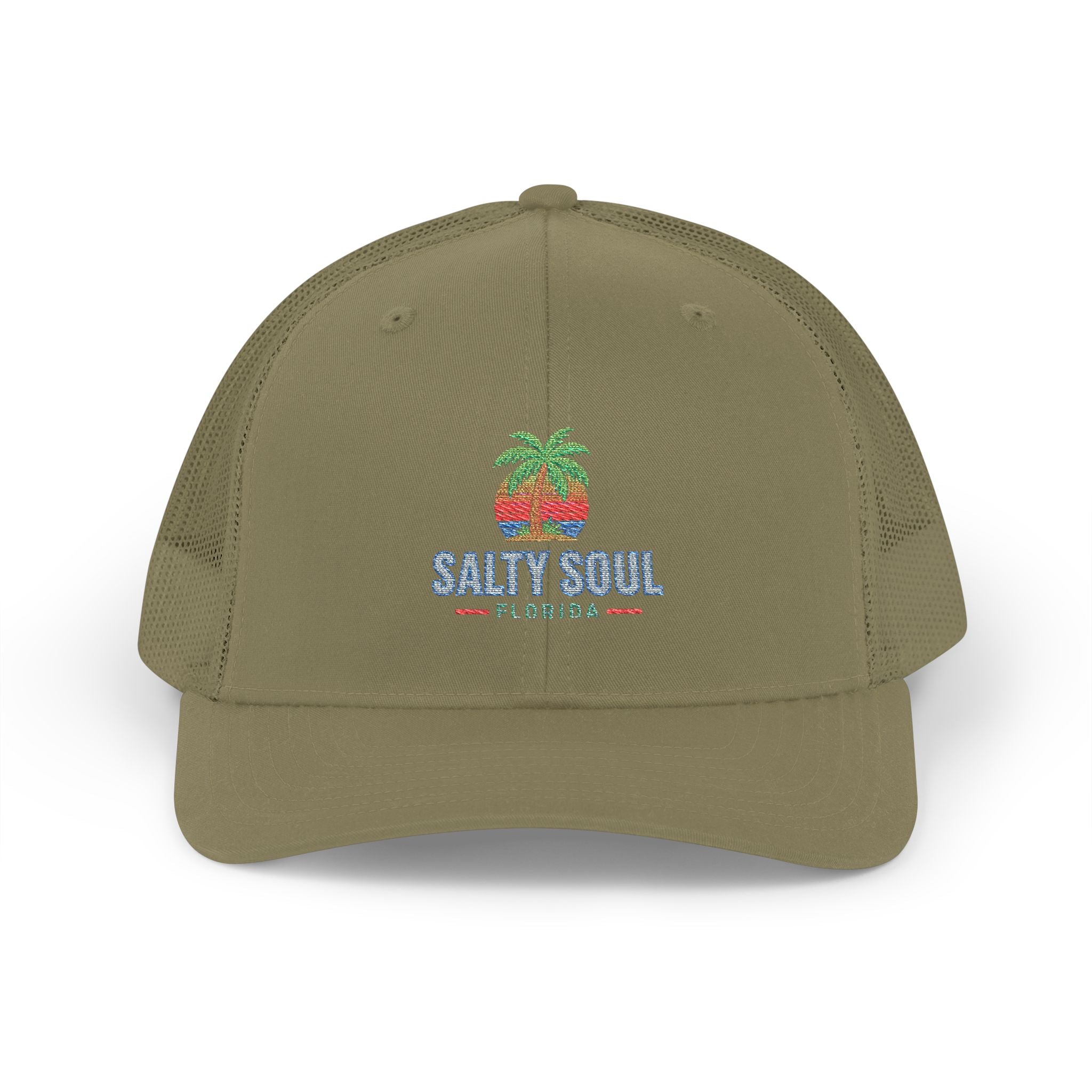 Salty Soul Trucker Cap – Retro Palm Beach Snapback Hat