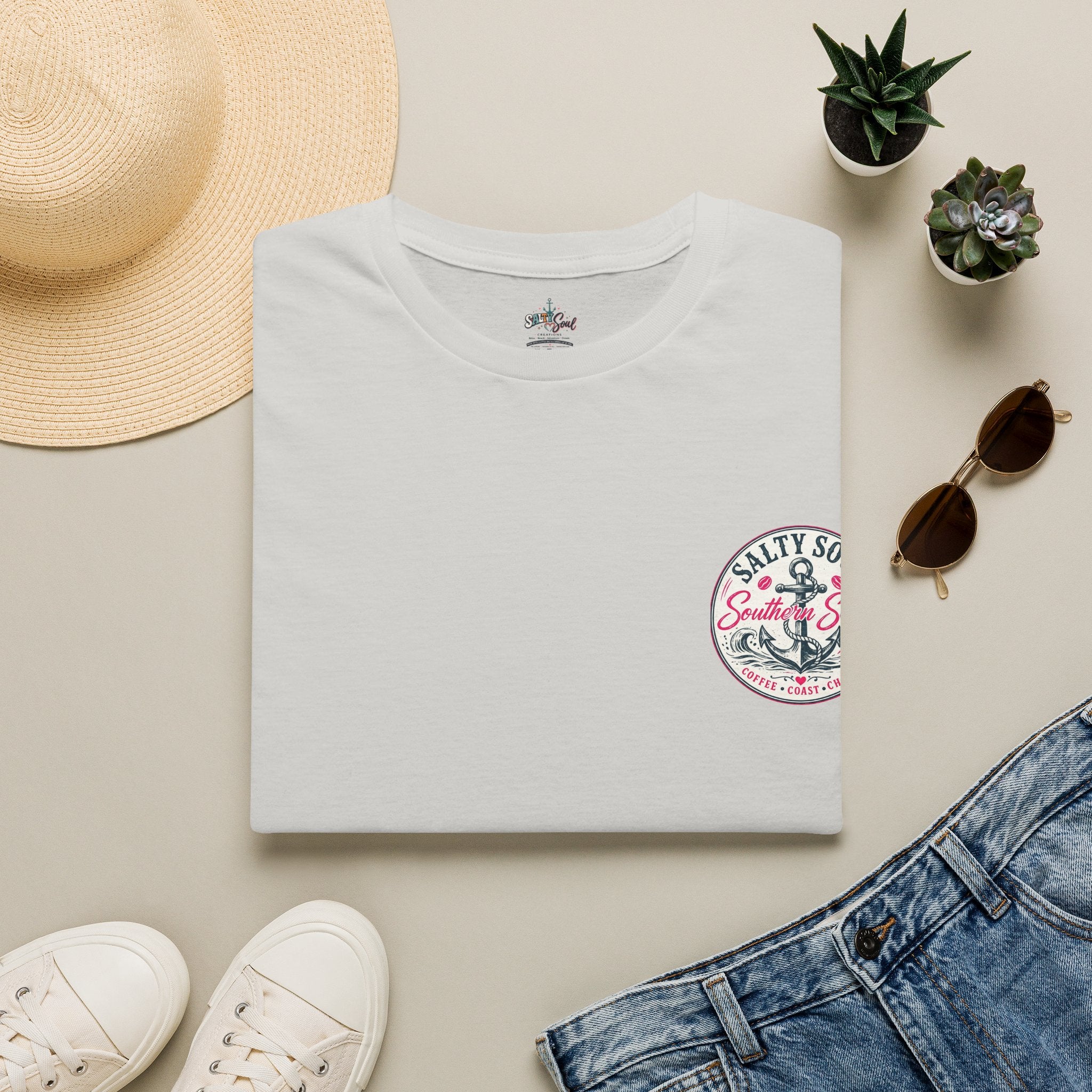 Beach Vibes T-Shirt — “Salty Soul” Anchor Graphic