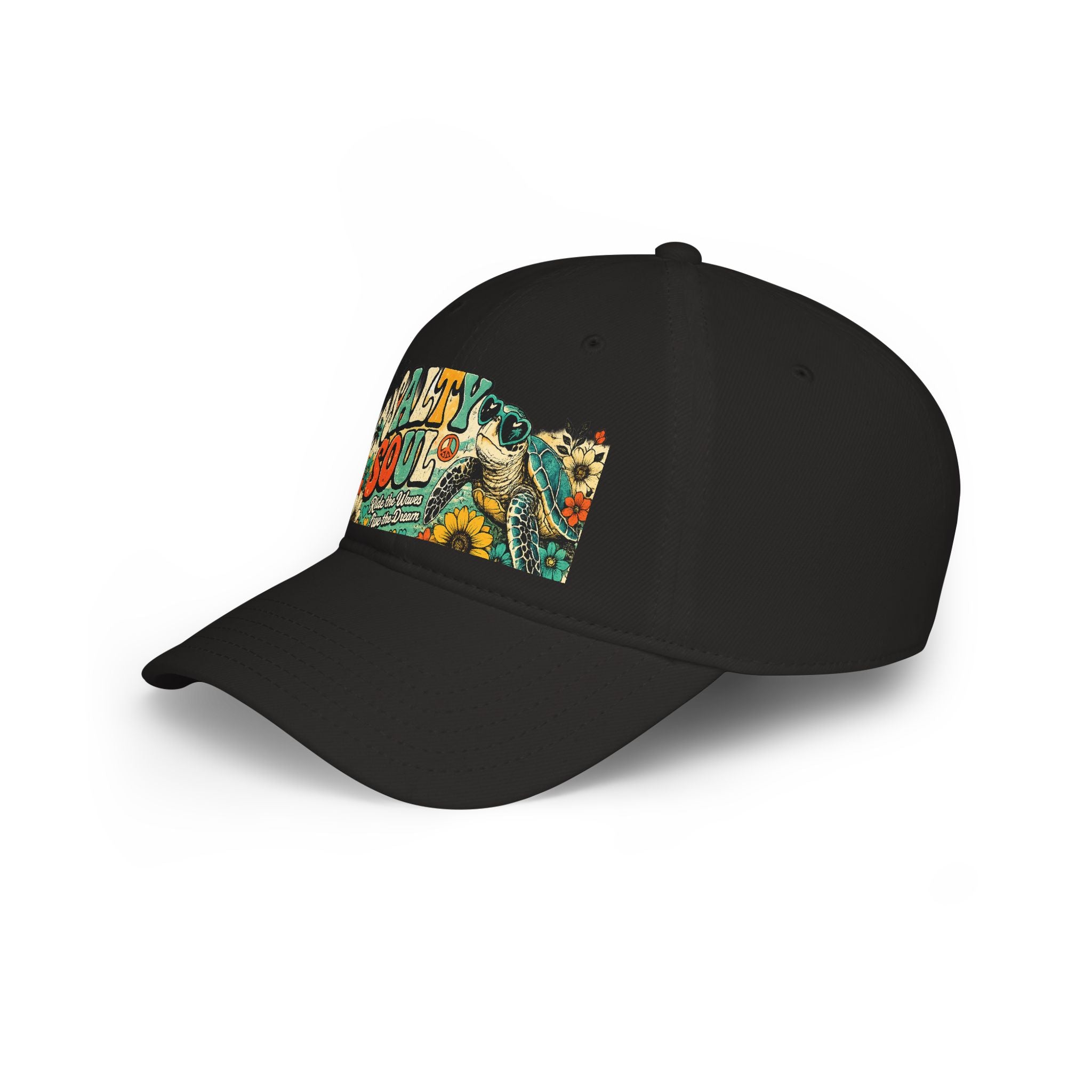 Salty Soul Turtle Baseball Cap – Retro Beach Vibe Sun Hat