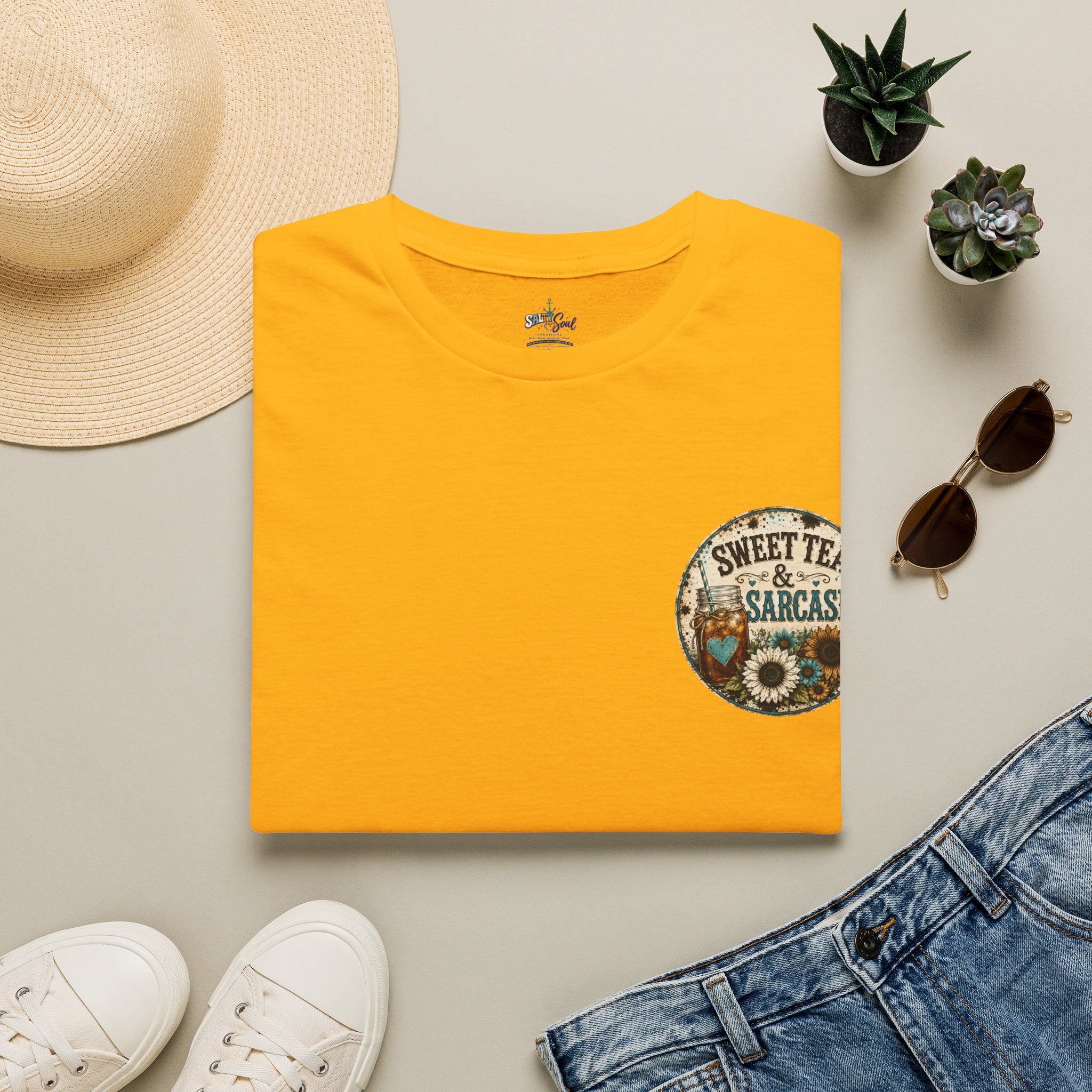 T-Shirt — Sweet Tea & Sarcasm Vintage Pocket Graphic