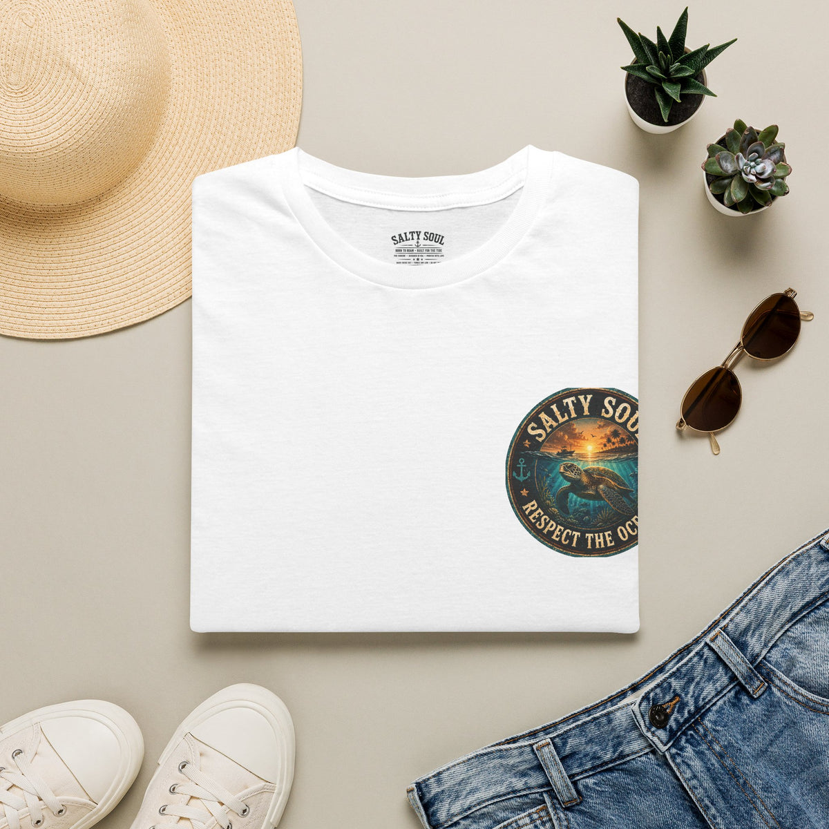 Salty Soul 'Respect the Ocean' Beach Graphic T-Shirt