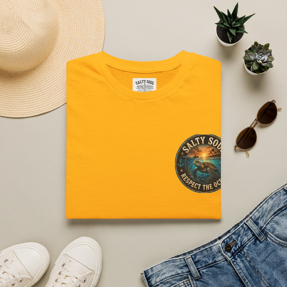 Salty Soul 'Respect the Ocean' Beach Graphic T-Shirt