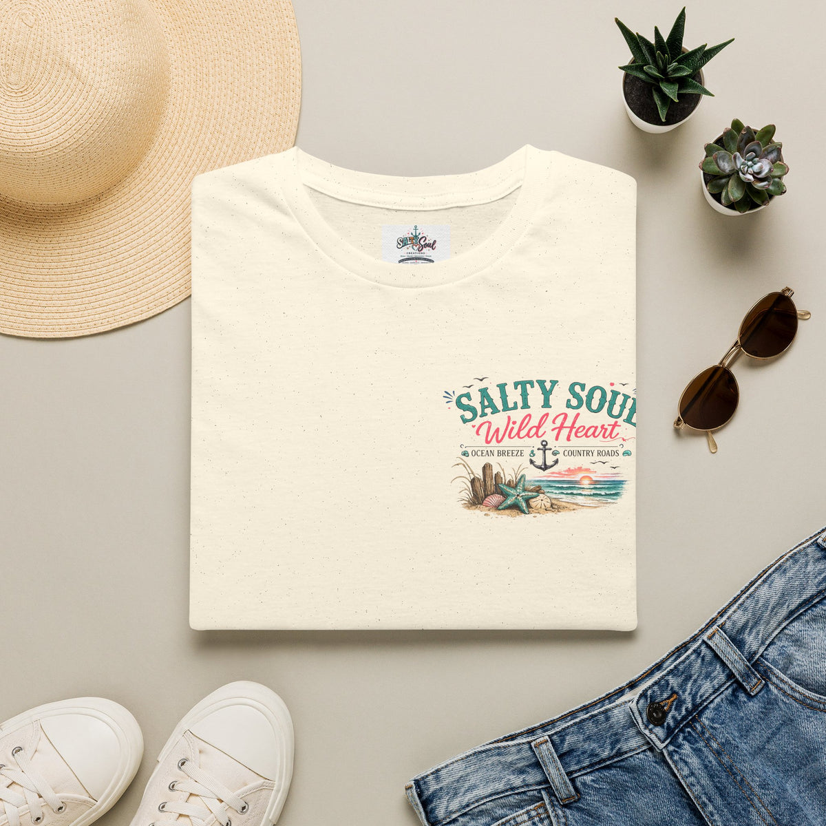 Salty Soul “Wild Heart” Beach T-Shirt — Coastal Surf Graphic Tee