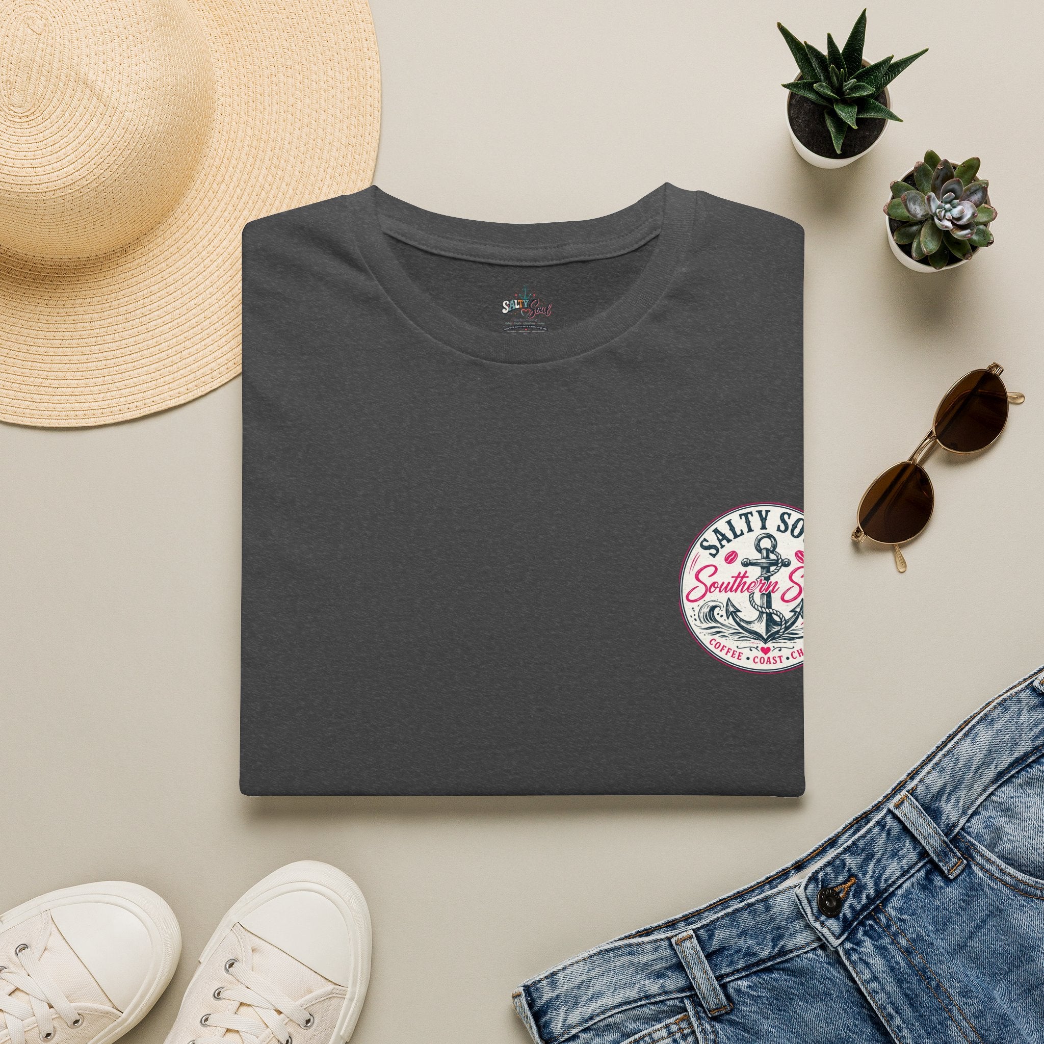 Beach Vibes T-Shirt — “Salty Soul” Anchor Graphic