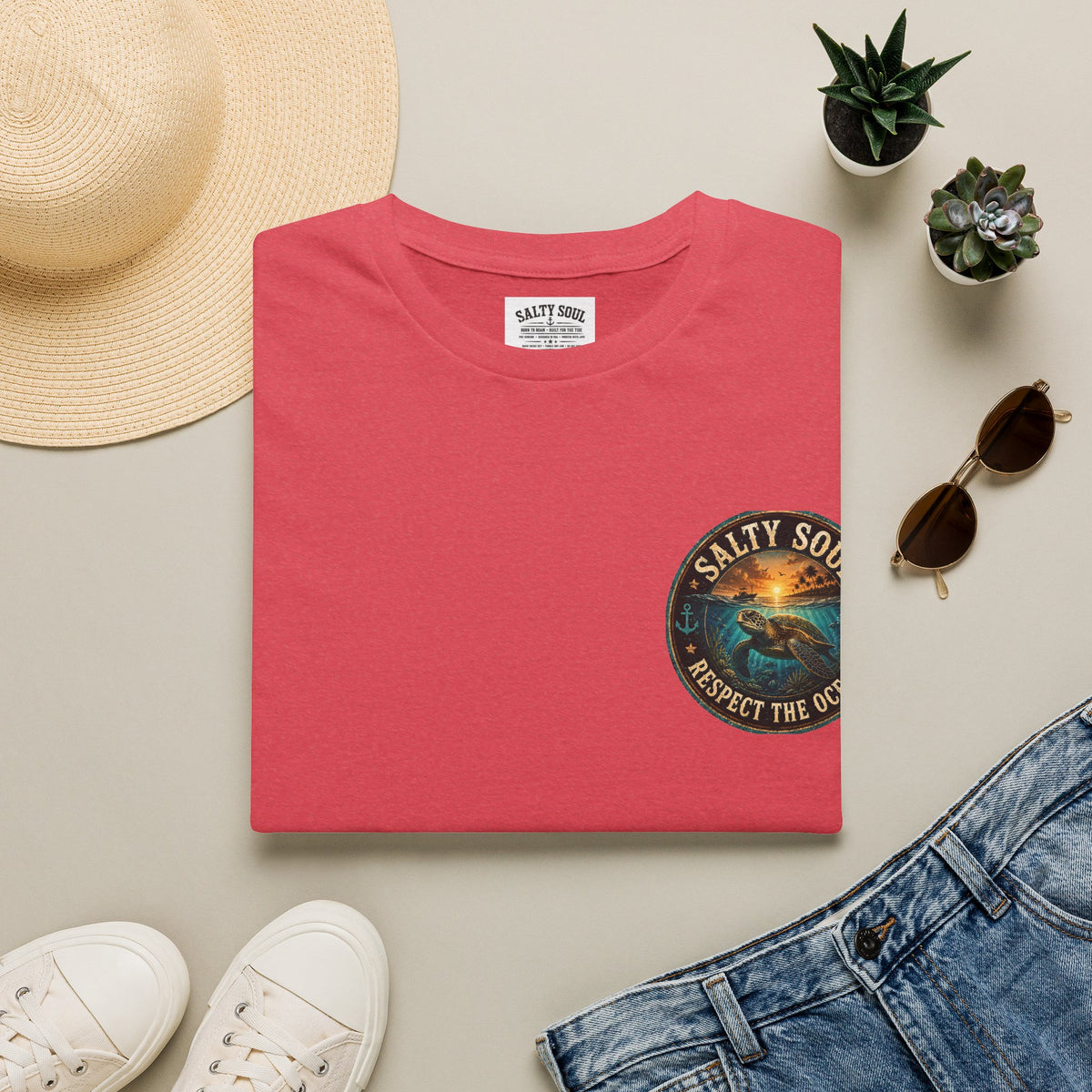 Salty Soul 'Respect the Ocean' Beach Graphic T-Shirt