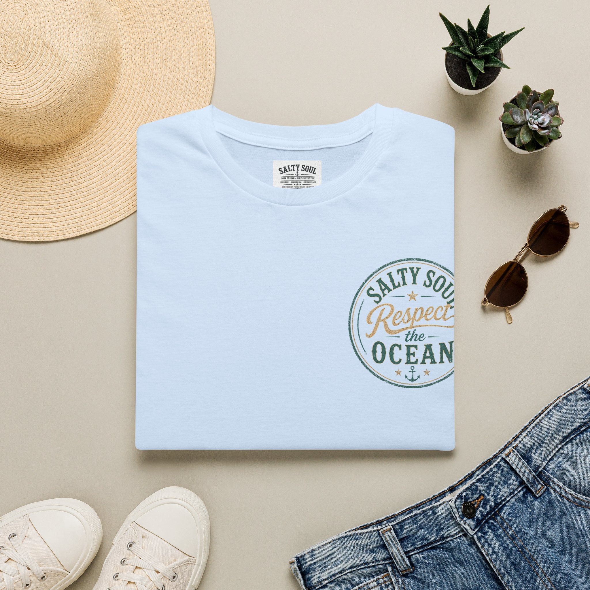 Respect the Ocean T-Shirt — Coastal Salty Soul Graphic Tee