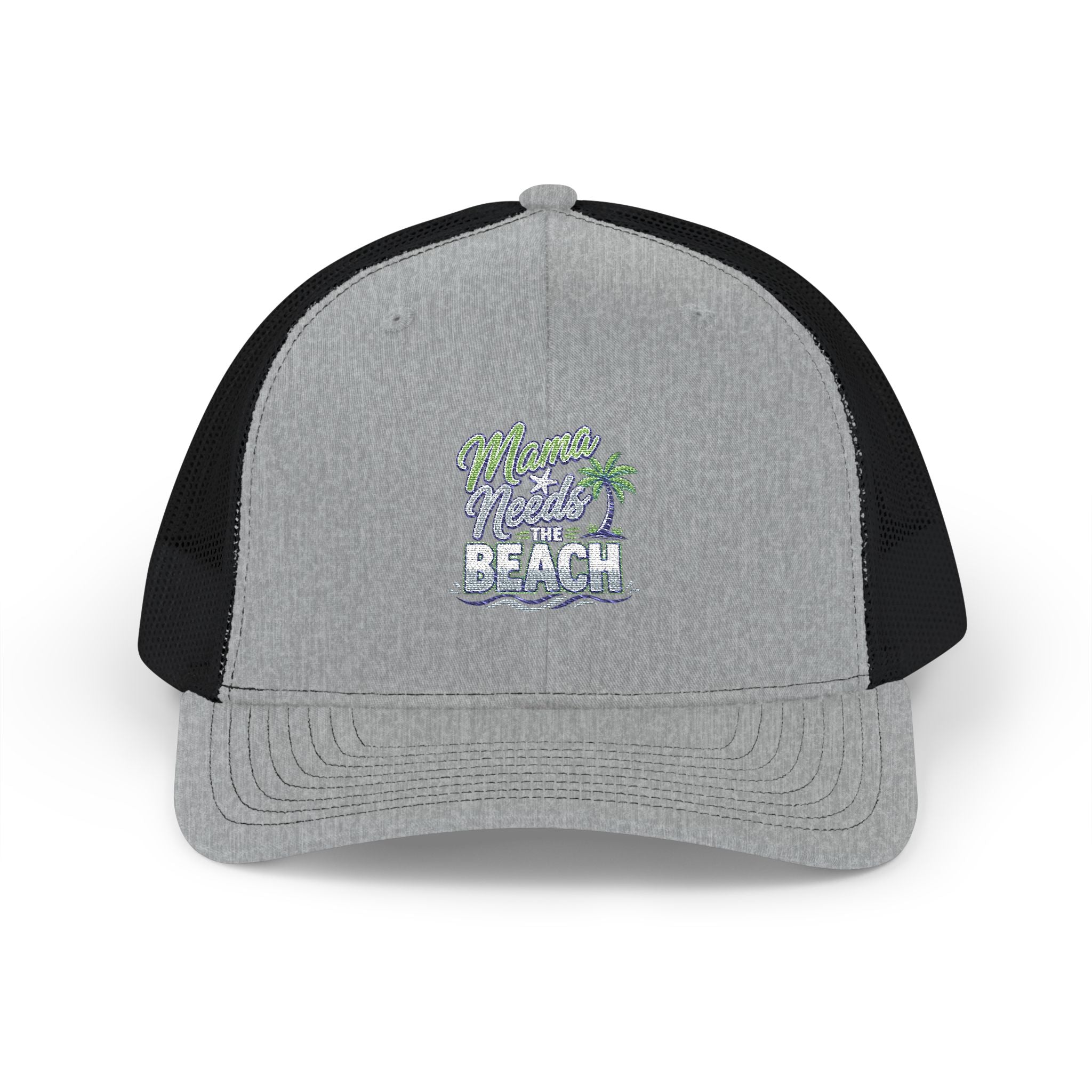 Beach Vibes Snapback Trucker Cap — "Mermaid Beach" Embroidered Palm Design