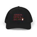 Coffee & Salt Air Trucker Cap — "Running on Coffee & Salt Air" Embroidered Snapback