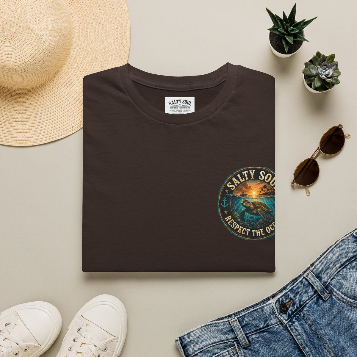 Salty Soul 'Respect the Ocean' Beach Graphic T-Shirt