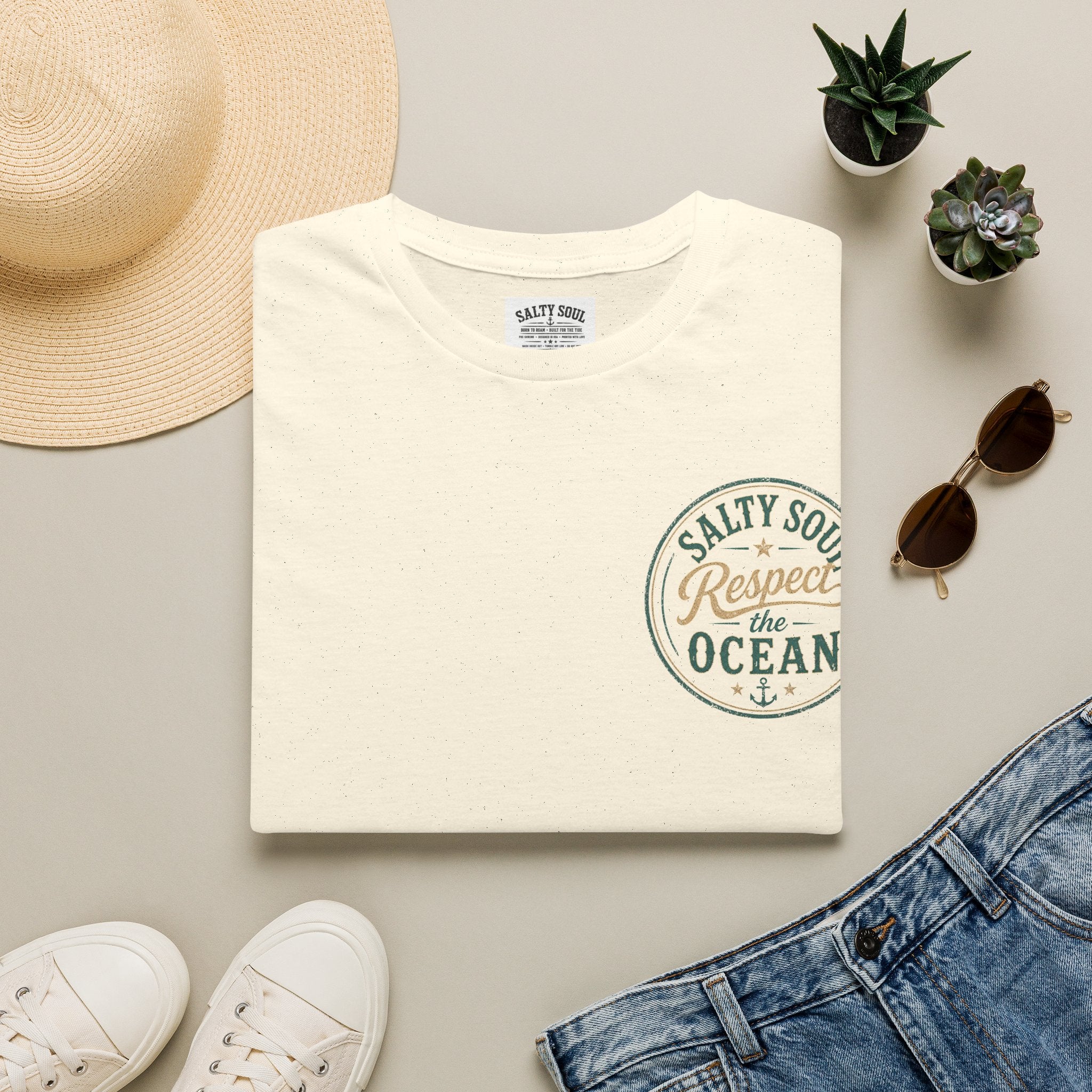 Respect the Ocean T-Shirt — Coastal Salty Soul Graphic Tee