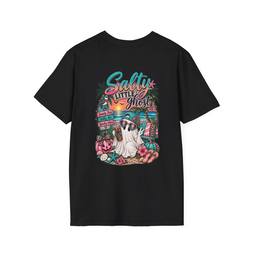 Halloween Crewneck T-Shirt – Spooky Cactus Pumpkin Desert Floral "Salty Soul" Design