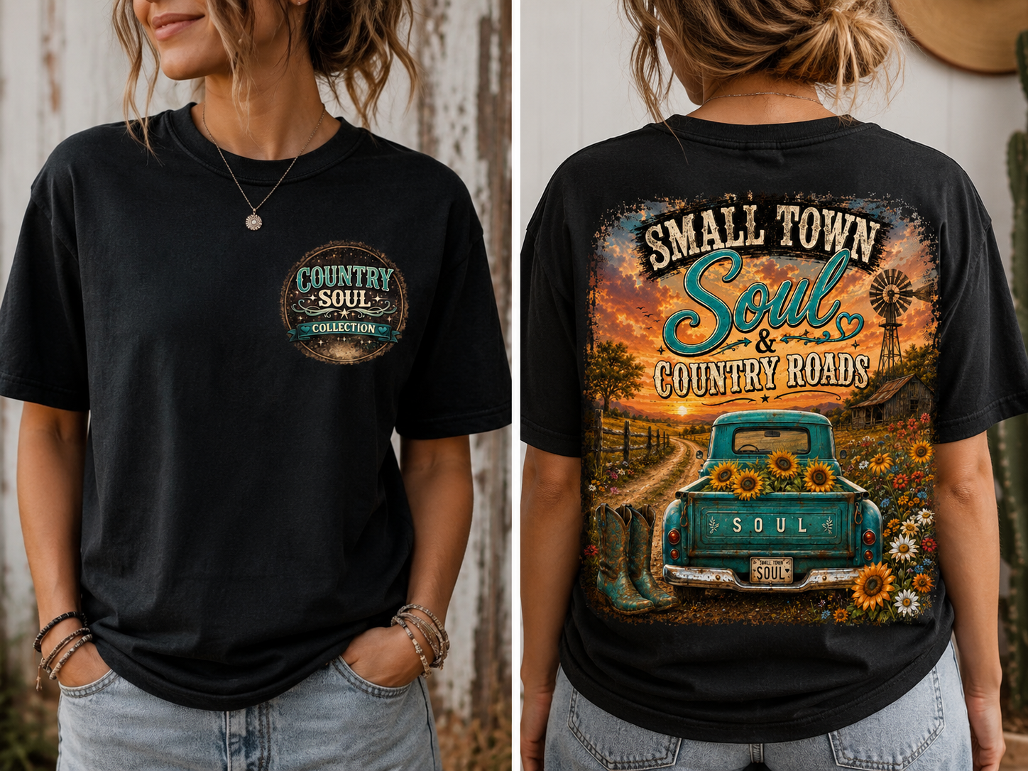 Country Soul Vintage Logo T-Shirt — Rustic Retro Pocket Tee